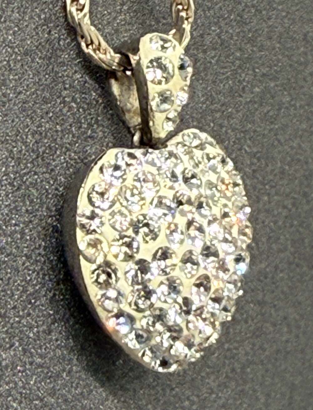 Karizia Italy 925 Silver Rope Chain & Pave Heart Pendant Set 7.4g 16” Necklace - Picture 16 of 16
